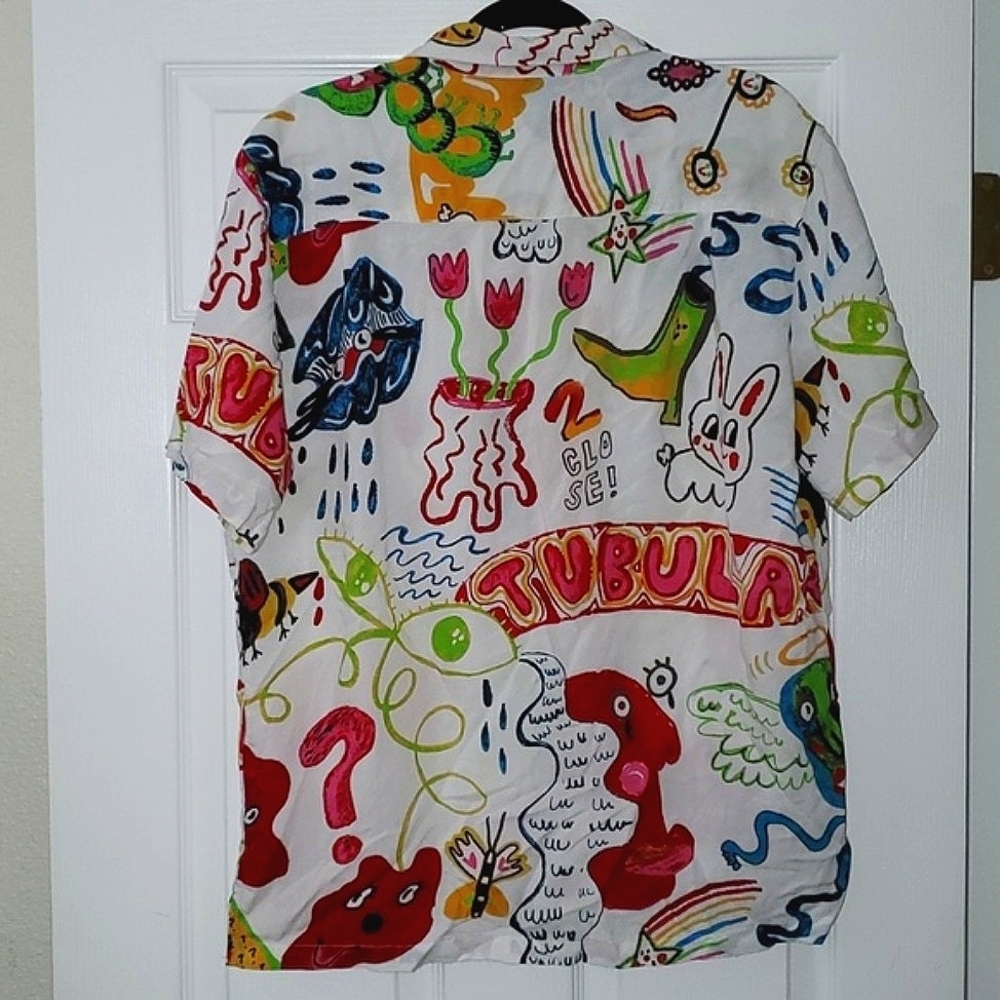 Urban Outfitters Men's Doodle Short Sleeve Shirt Size Medium - Picture 2 of 10